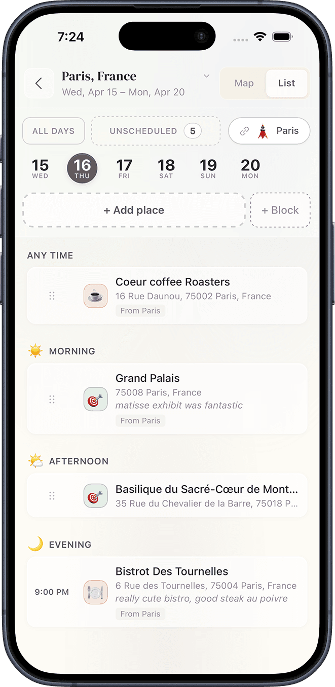 Day-by-day Paris itinerary